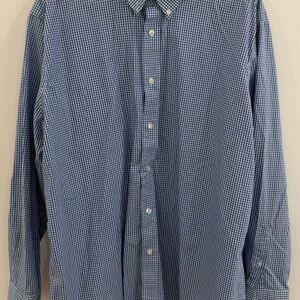 Nautica Blue Gingham Button-Down Dress Shirt